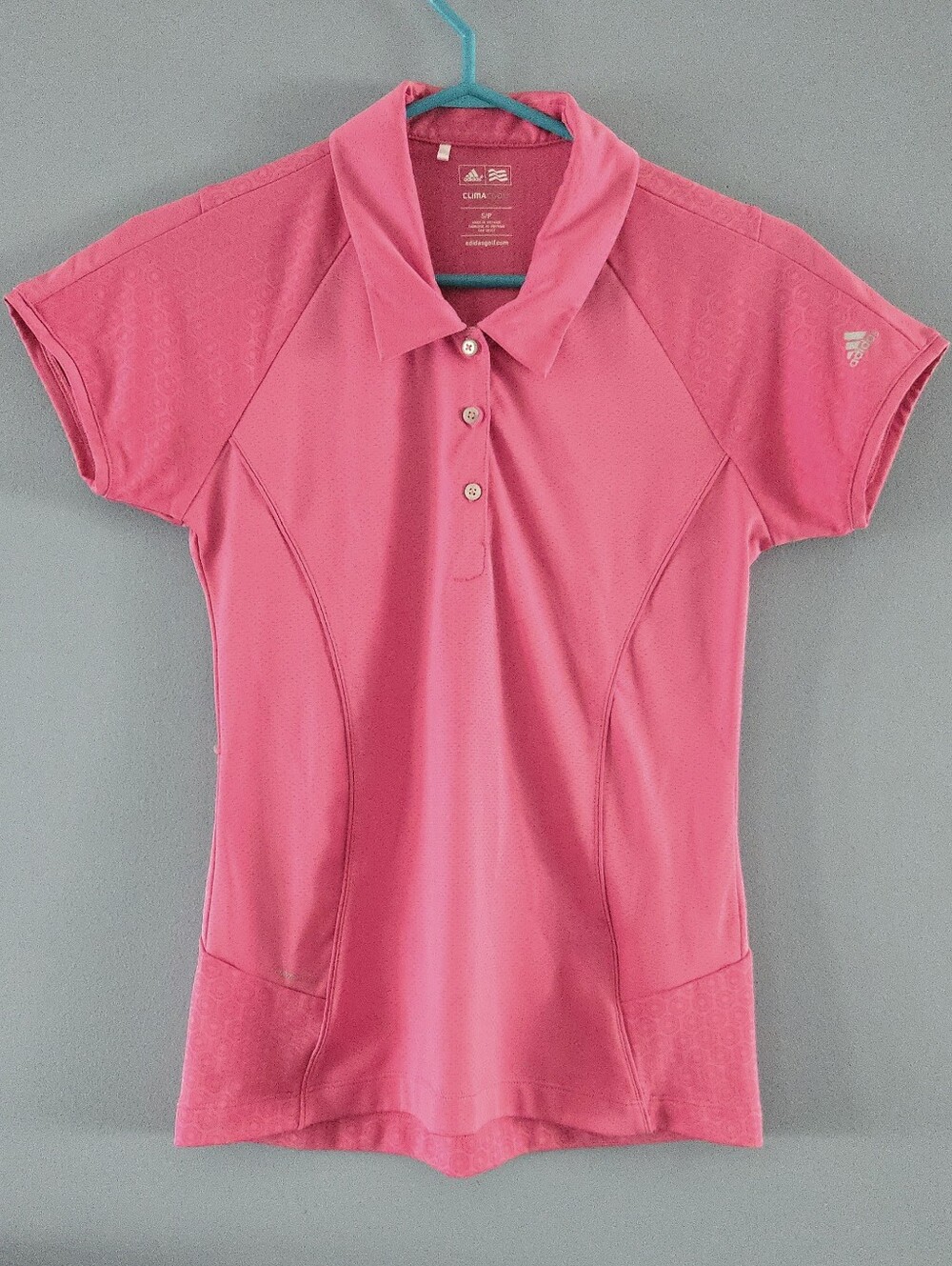 Adidas Pink Short Sleeve Golf Polo